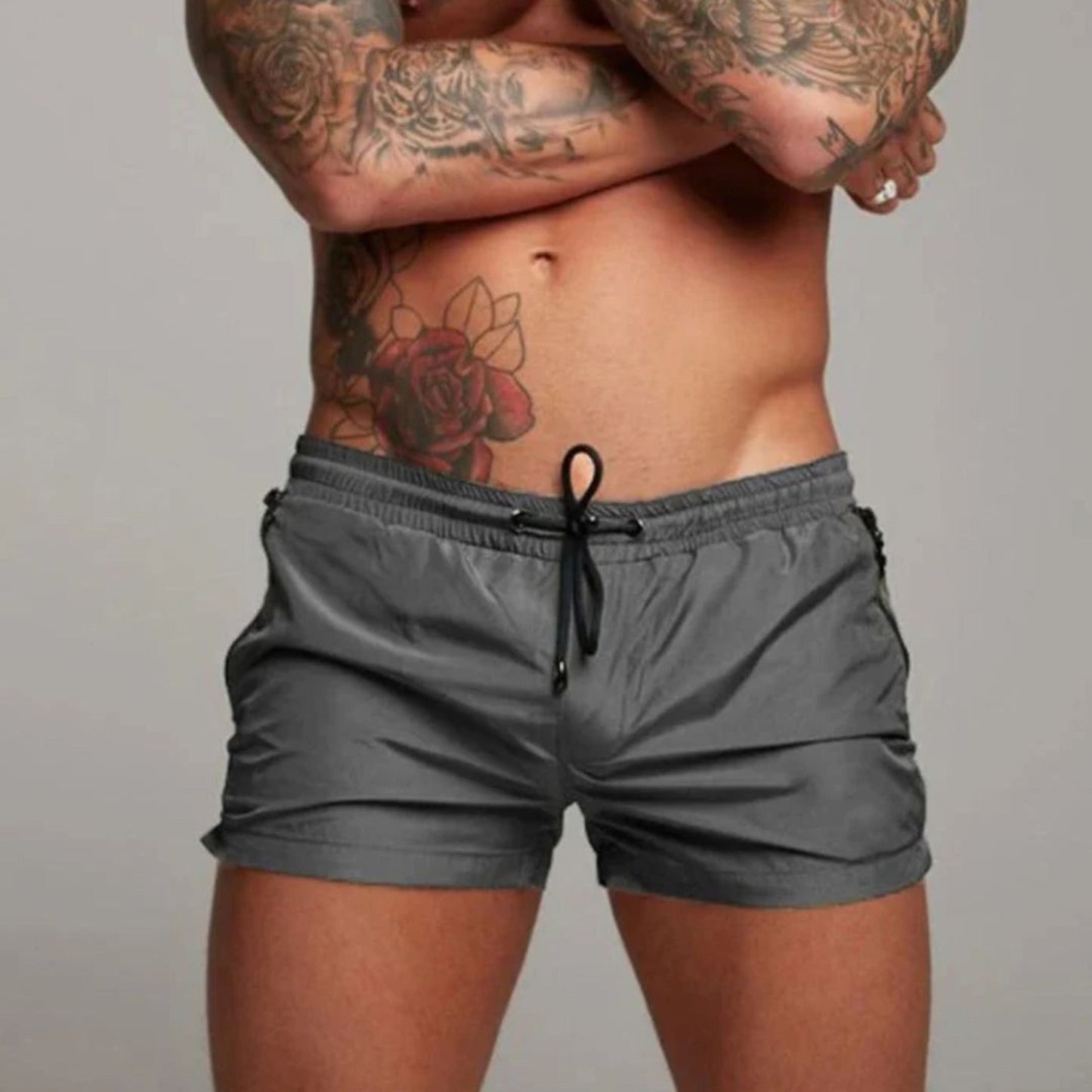 Herren Badeshorts Elastisch Mit Kordelzug