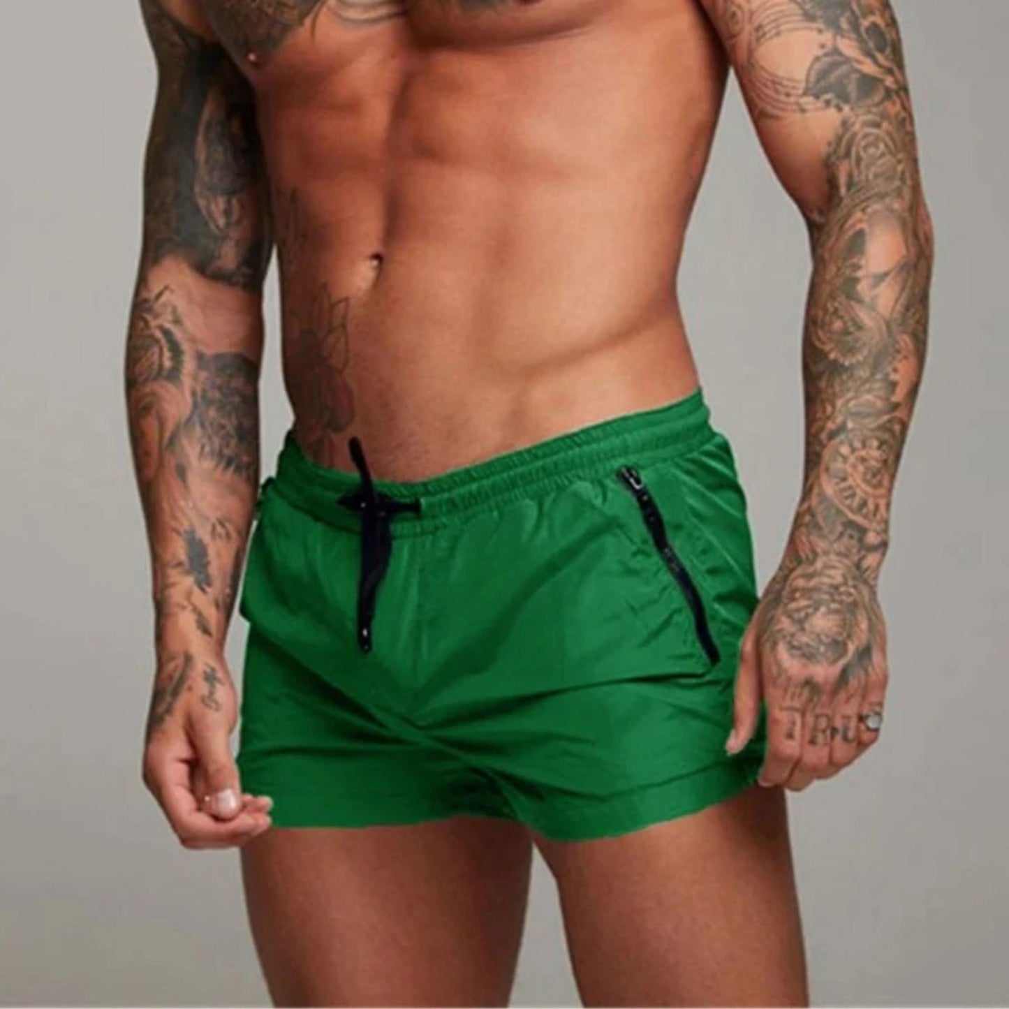 Herren Badeshorts Elastisch Mit Kordelzug