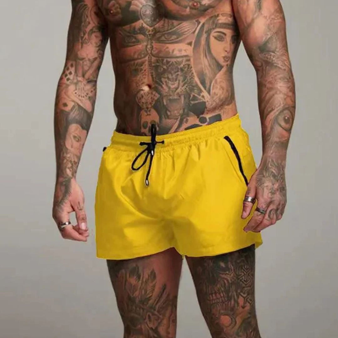 Herren Badeshorts Elastisch Mit Kordelzug