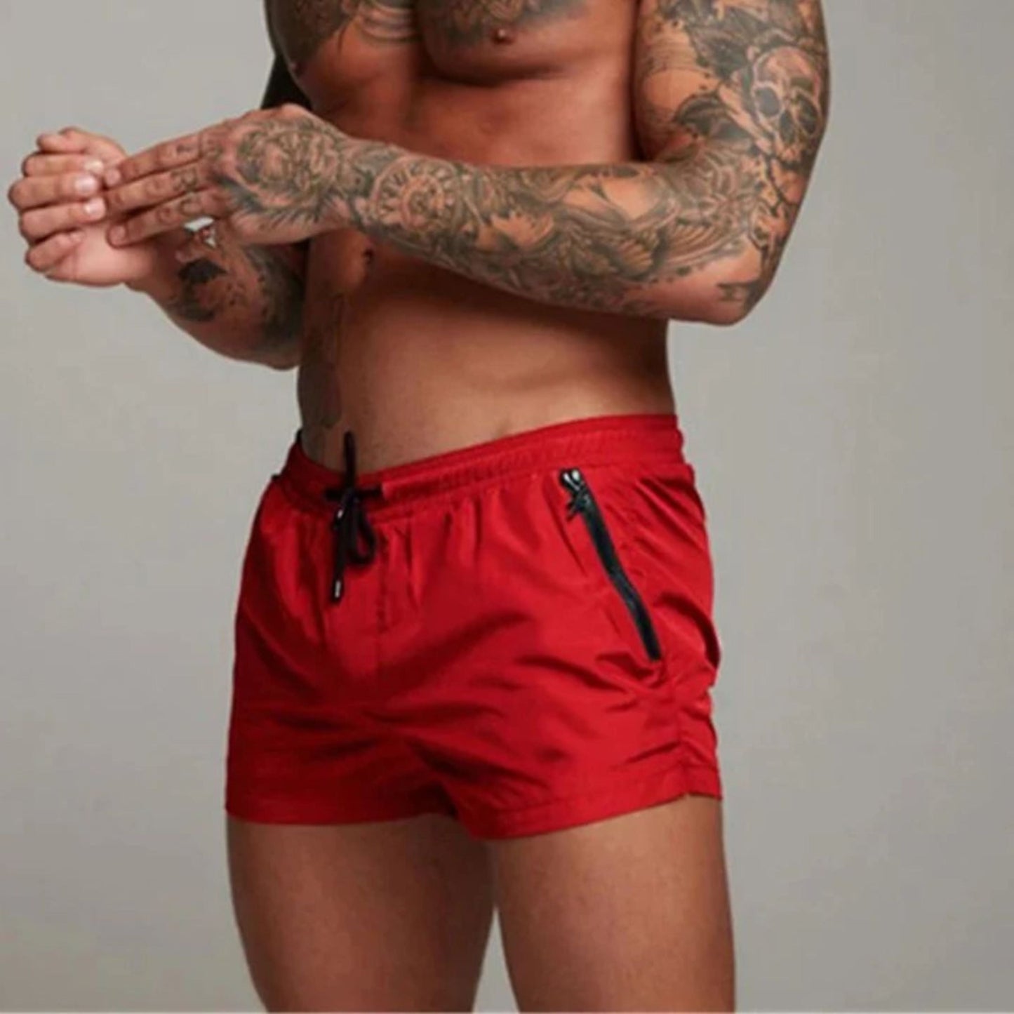 Herren Badeshorts Elastisch Mit Kordelzug