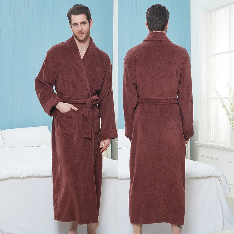 Kuschelbademantel Herren Lang Fleece - IdealeKleiden
