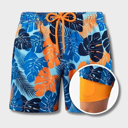 Elastische Badeshorts 2-in-1 Boardshorts - IdealeKleiden
