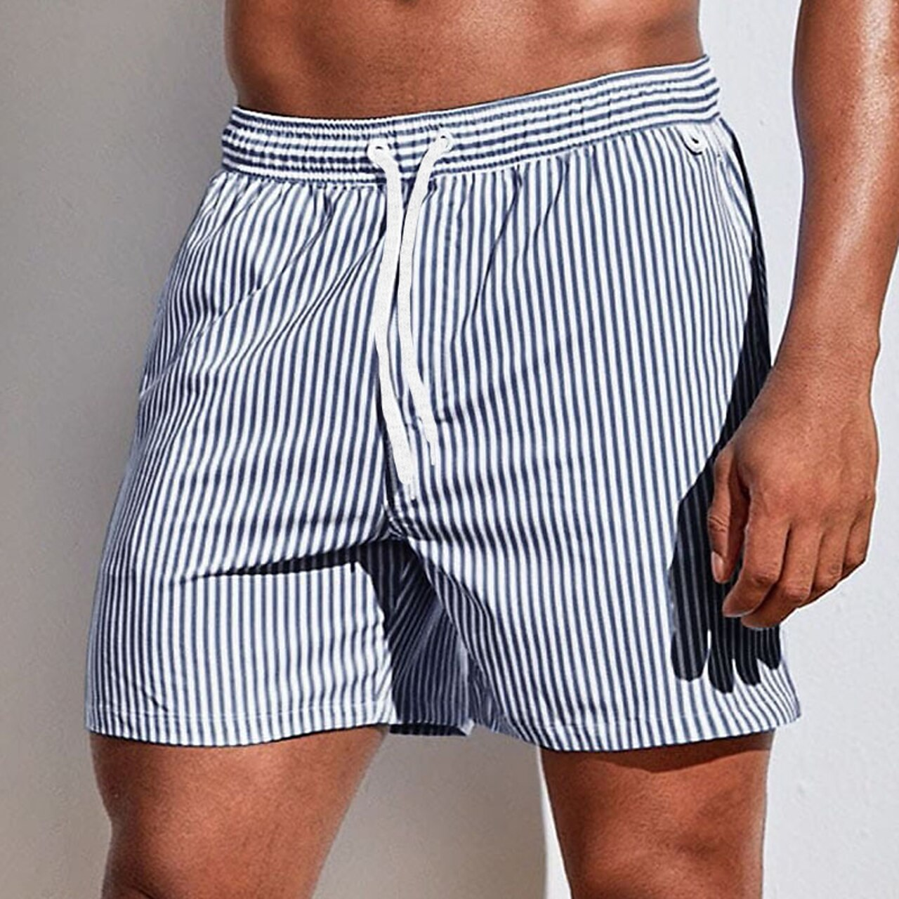 Herren Badeshorts Streifen Elastisch Strand