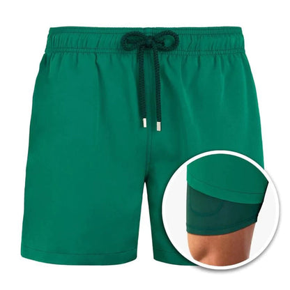 Herren Boardshorts 2-in-1 Kordelzug Badeshorts