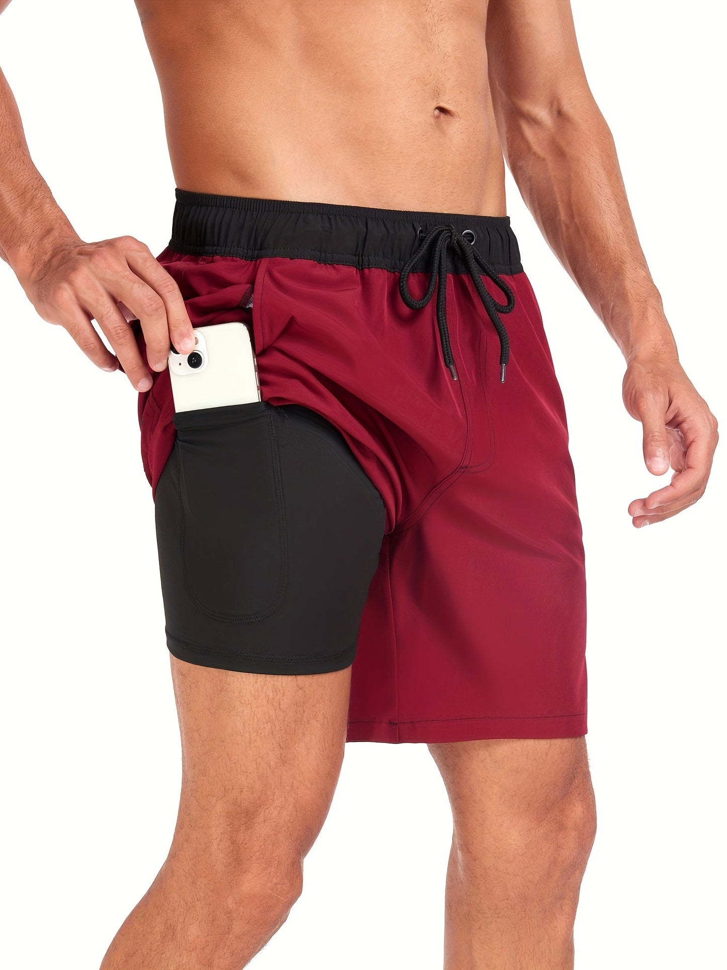 Herren Badeshorts Schnelltrocknend 2-in-1 Boardshorts