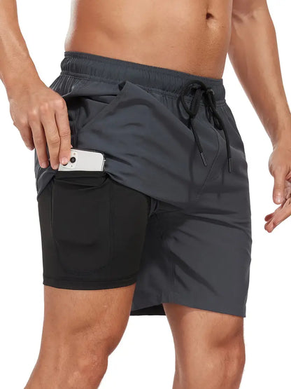 Herren Badeshorts Schnelltrocknend 2-in-1 Boardshorts