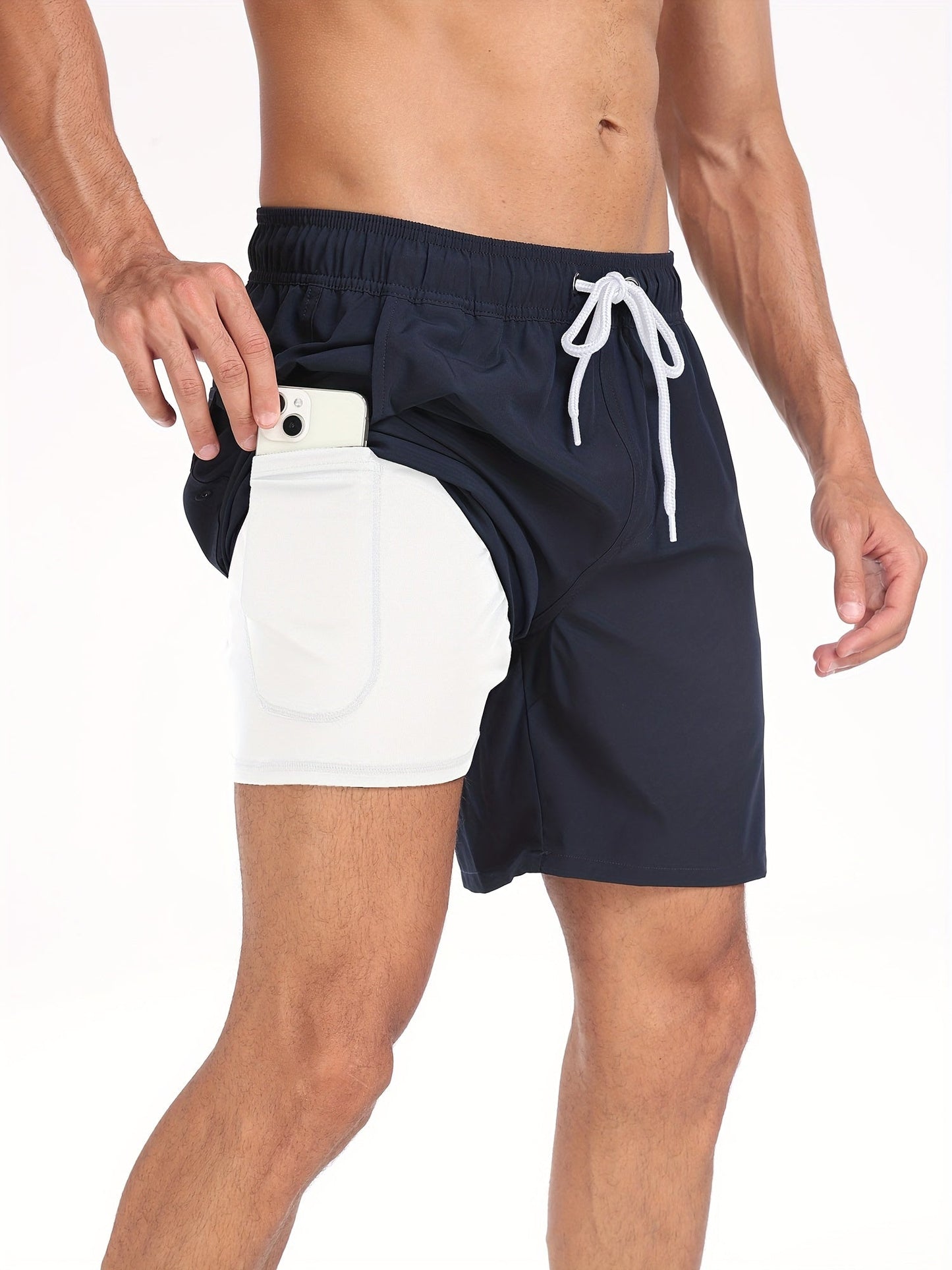 Herren Badeshorts Schnelltrocknend 2-in-1 Boardshorts