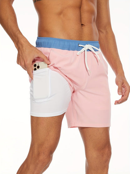 Herren Badeshorts Schnelltrocknend 2-in-1 Boardshorts