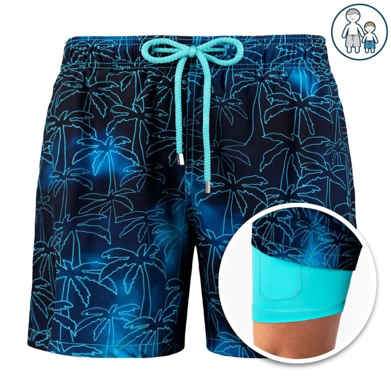 Herren Boardshorts Zweilagig Elastisch