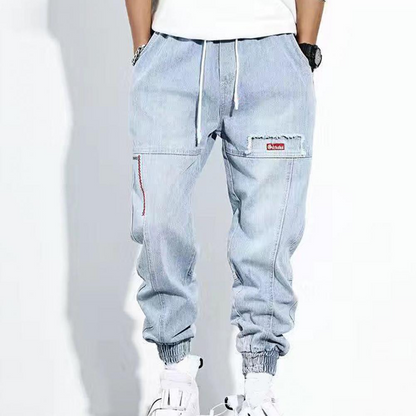 Bequeme Herren-Jeans Elastisch Denim Jogger
