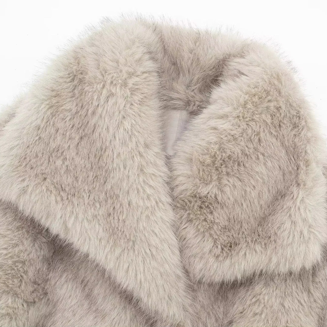 Elegante Damenjacke Faux Pelz - IdealeKleiden