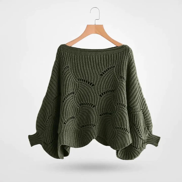 Stylisher Pullover Fledermaus Ärmel Damen