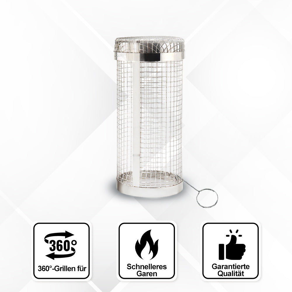 Edelstahl Grillkorb Drehbar Outdoor BBQ