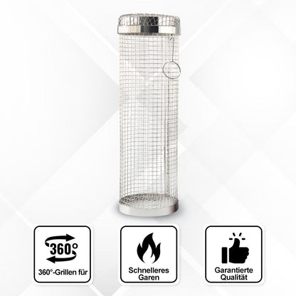 Edelstahl Grillkorb Drehbar Outdoor BBQ