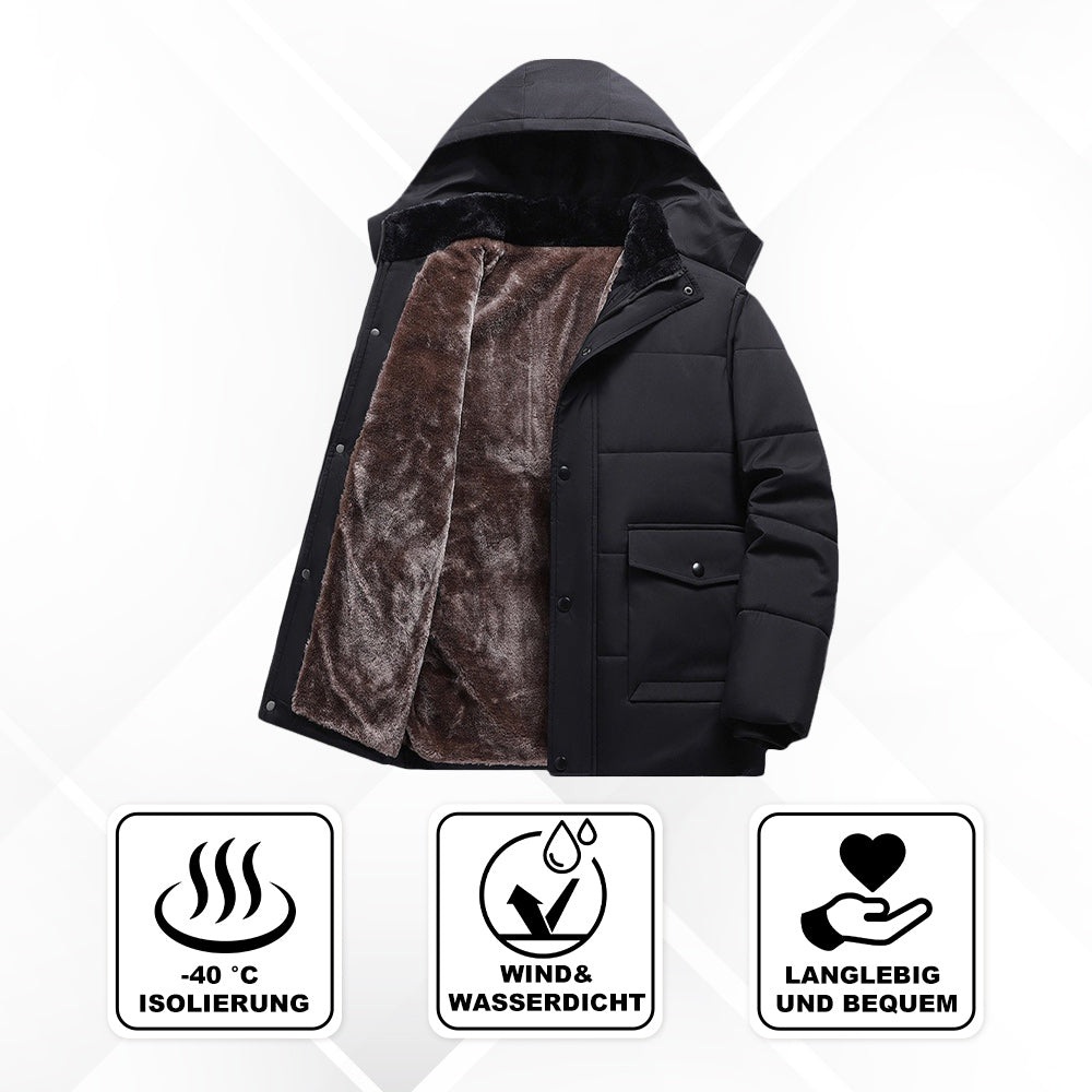 Herren Winterjacke Warm Kapuzenparka Mit Taschen