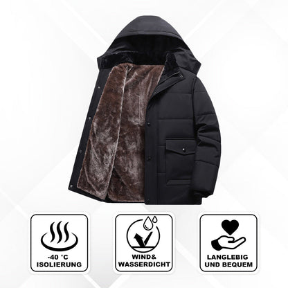 Herren Winterjacke Warm Kapuzenparka Mit Taschen