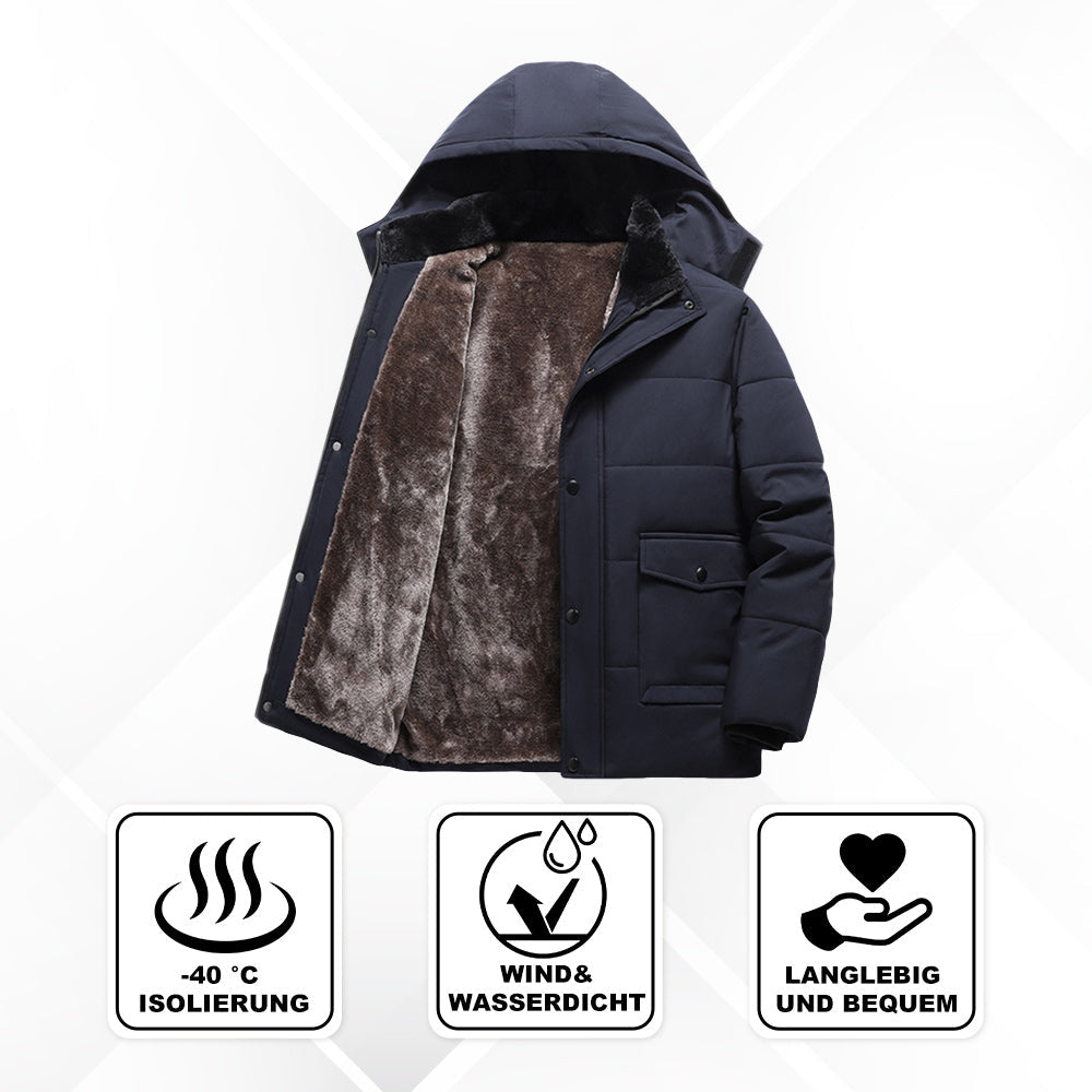 Herren Winterjacke Warm Kapuzenparka Mit Taschen