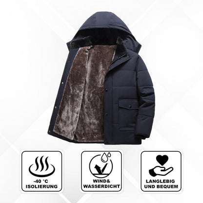 Herren Winterjacke Warm Kapuzenparka Mit Taschen