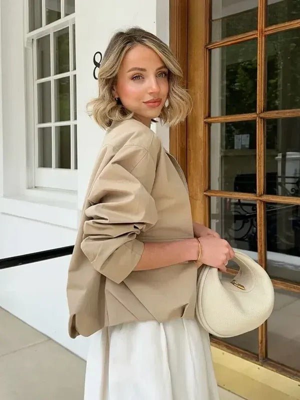 Elegante Damenkleid Rundhals Reißverschluss - IdealeKleiden