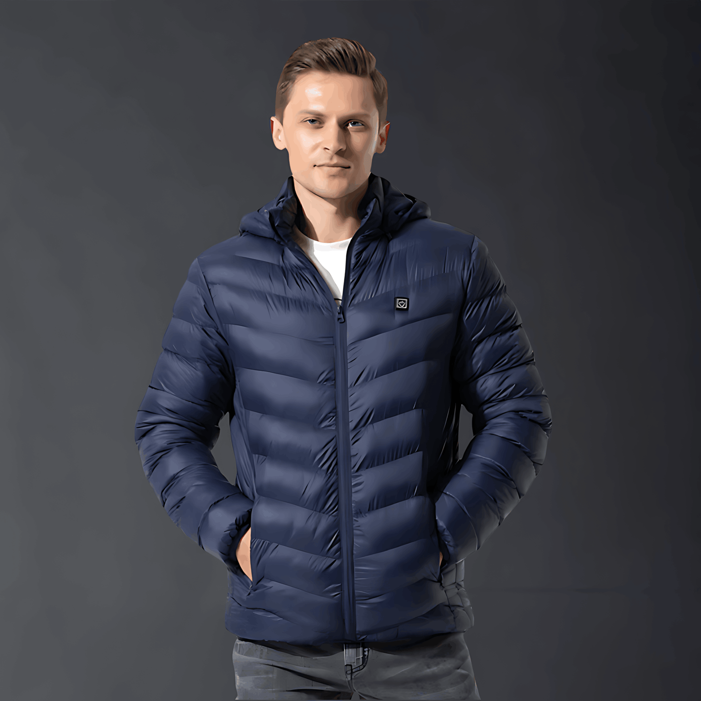 Herren Winterjacke Warm Daunen Puffer Kapuze