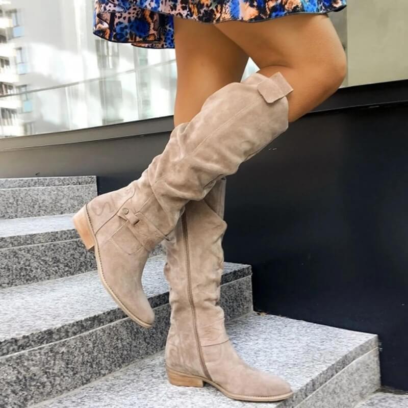 Damen Stiefeletten Wildleder Optik Hochabsatz - IdealeKleiden