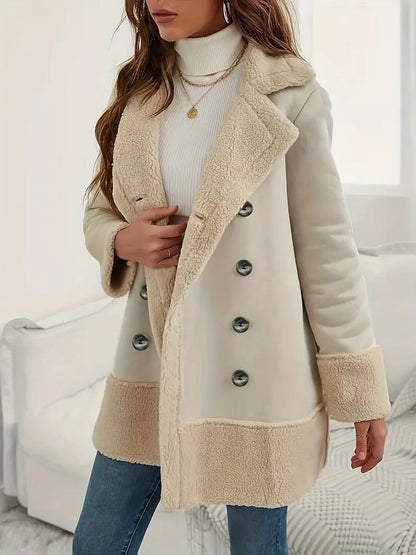 Warm Wintermantel Doppelter Kragen Polarfleece