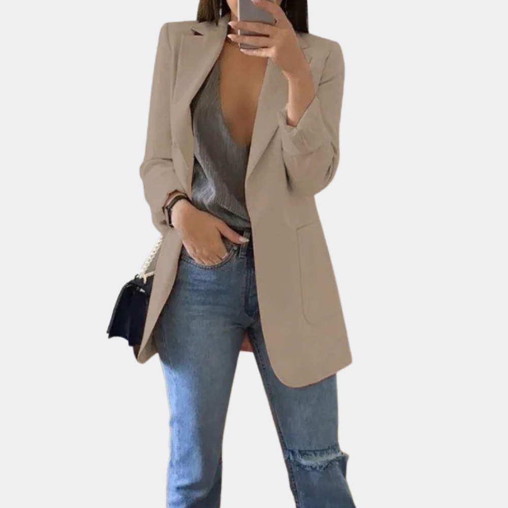 Elegante Langjacke Damen Taillierte Passform