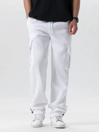 Bequeme Herren Jogginghose mit Geradem Bein und Kordelzug