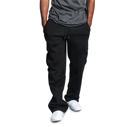 Bequeme Herren Jogginghose mit Geradem Bein und Kordelzug