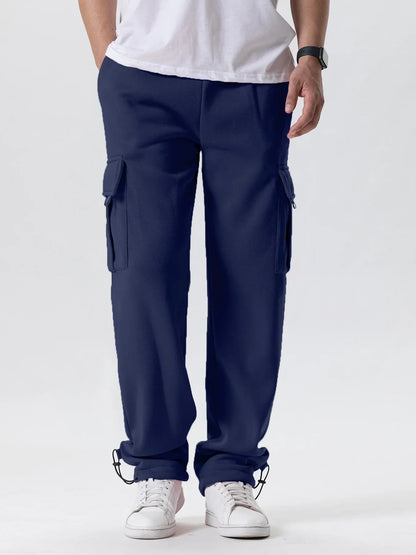 Bequeme Herren Jogginghose mit Geradem Bein und Kordelzug