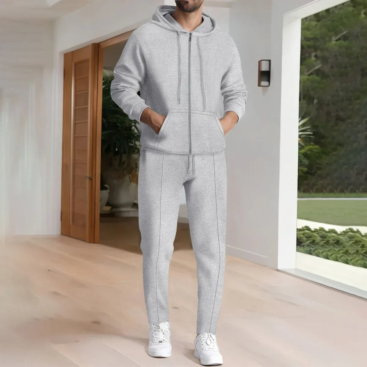 Herren Sportanzug Kapuze Freizeitlook