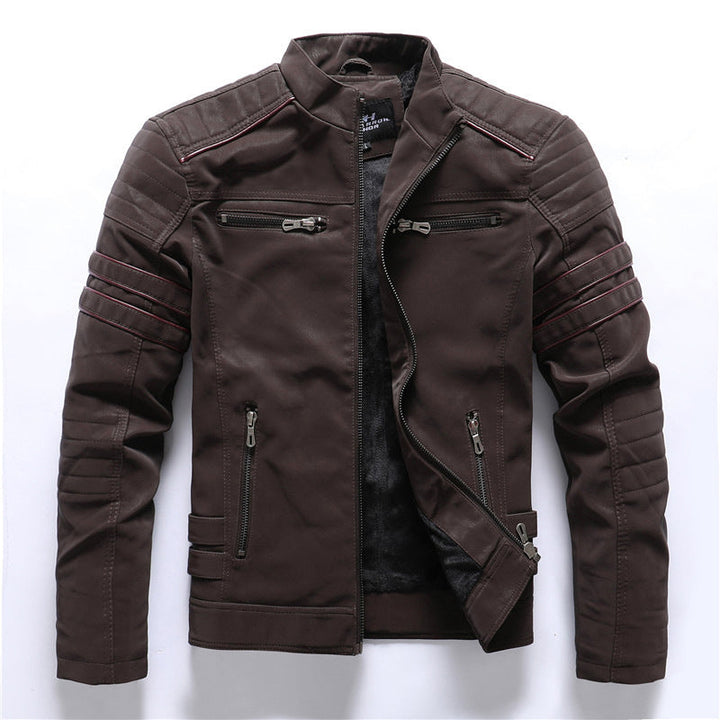 Herren Bikerjacke Slim Fit Reißverschluss