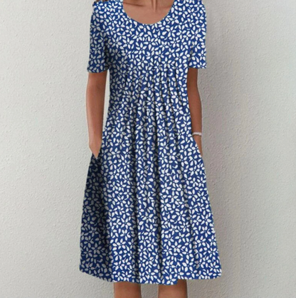 Damen Sommerkleid Blumenmuster Lockeres Design