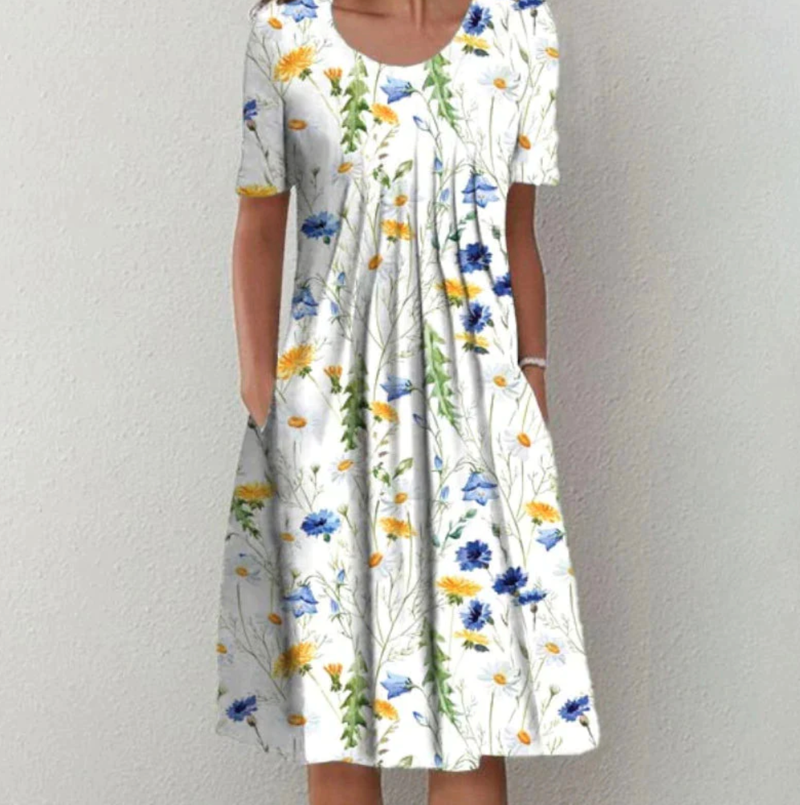 Damen Sommerkleid Blumenmuster Lockeres Design