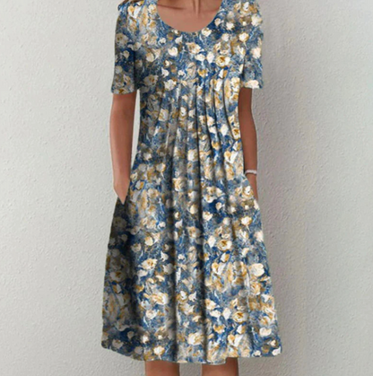 Damen Sommerkleid Blumenmuster Lockeres Design