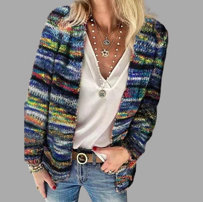 Bunte Strickjacke Frauen Trendy Design