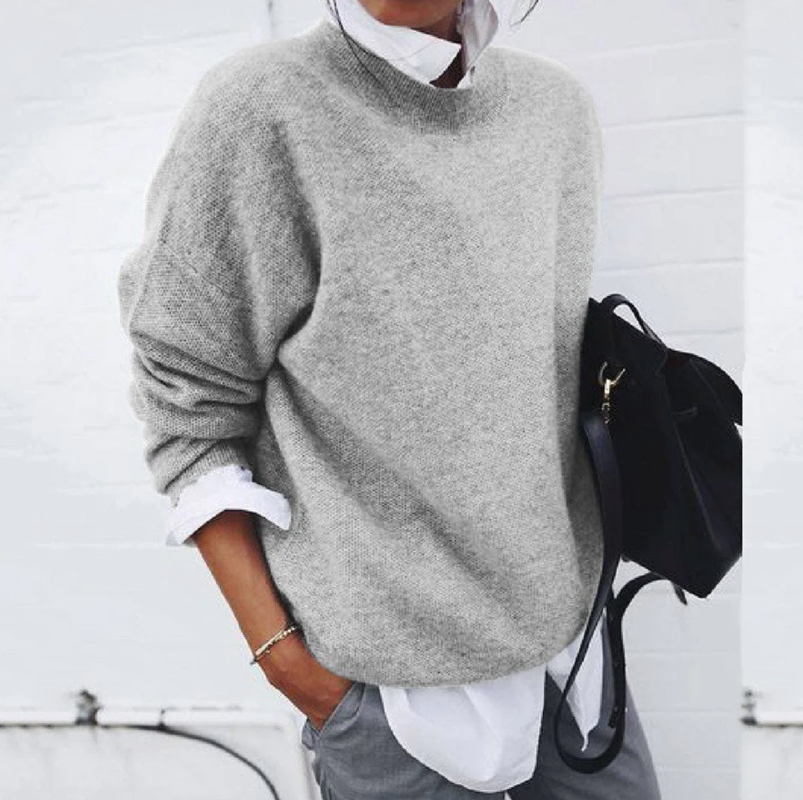 Weicher Damenpullover Baumwolle Warm
