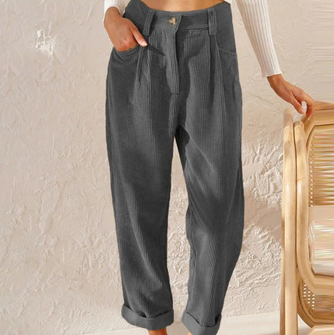 Bequeme Freizeithose Cord Cordhose Relax