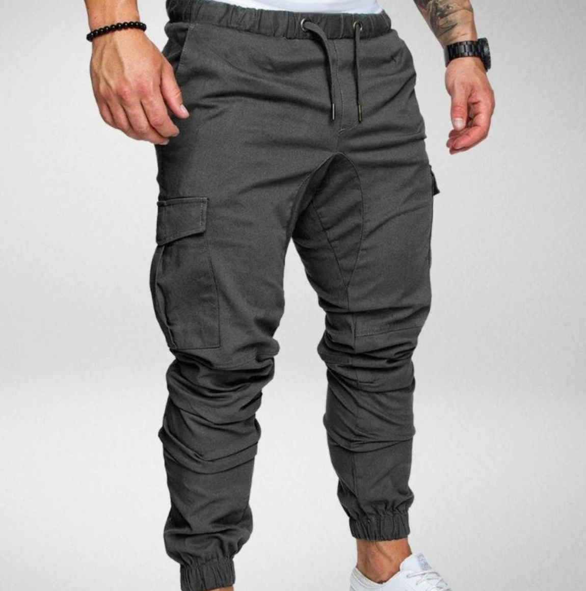 Stylische Stretchhose Mit Gummibund und Großen Taschen
