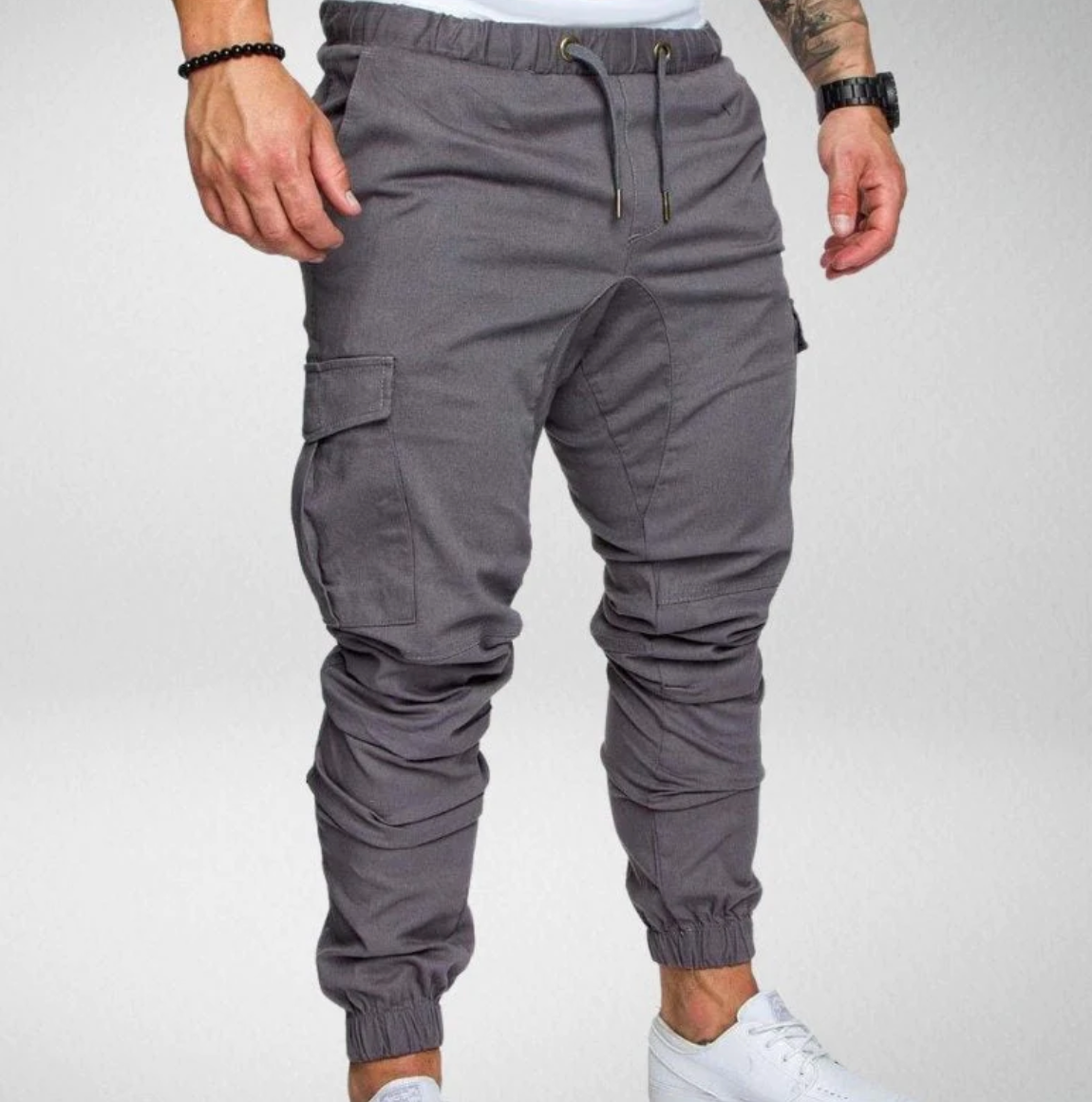 Stylische Stretchhose Mit Gummibund und Großen Taschen