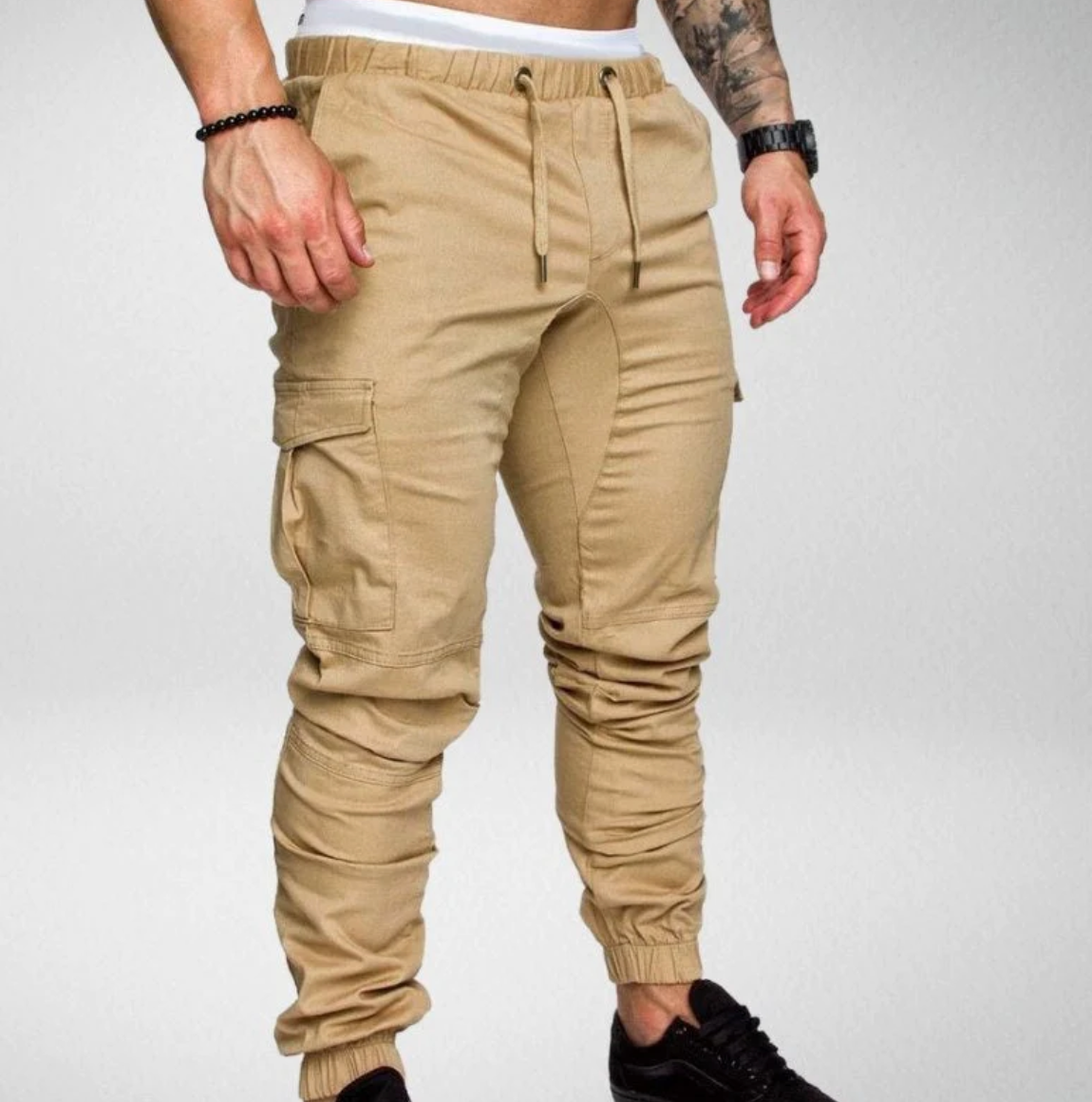 Stylische Stretchhose Mit Gummibund und Großen Taschen