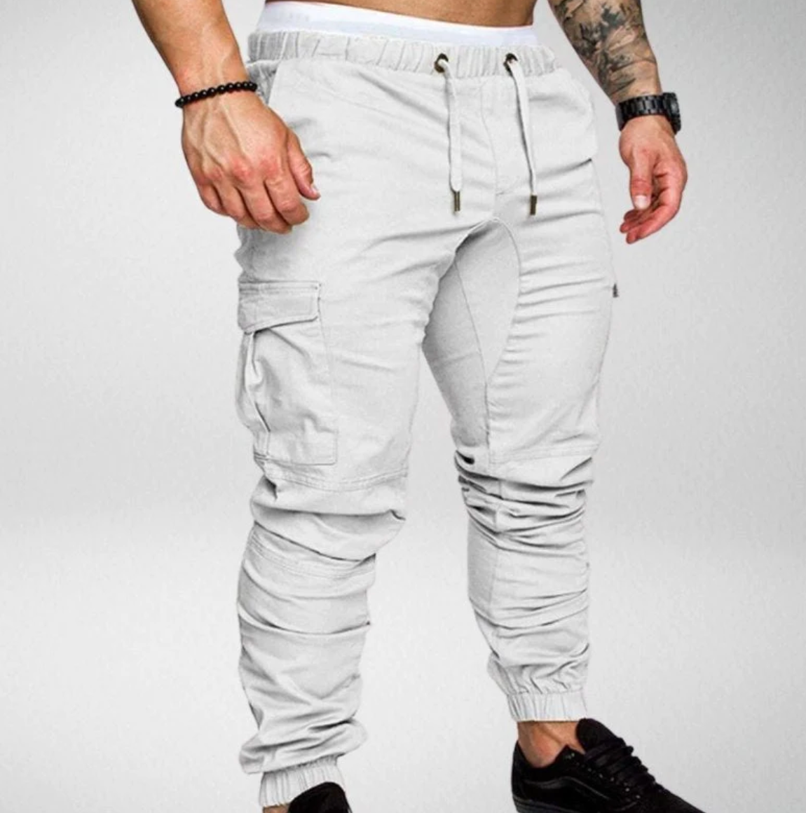 Stylische Stretchhose Mit Gummibund und Großen Taschen