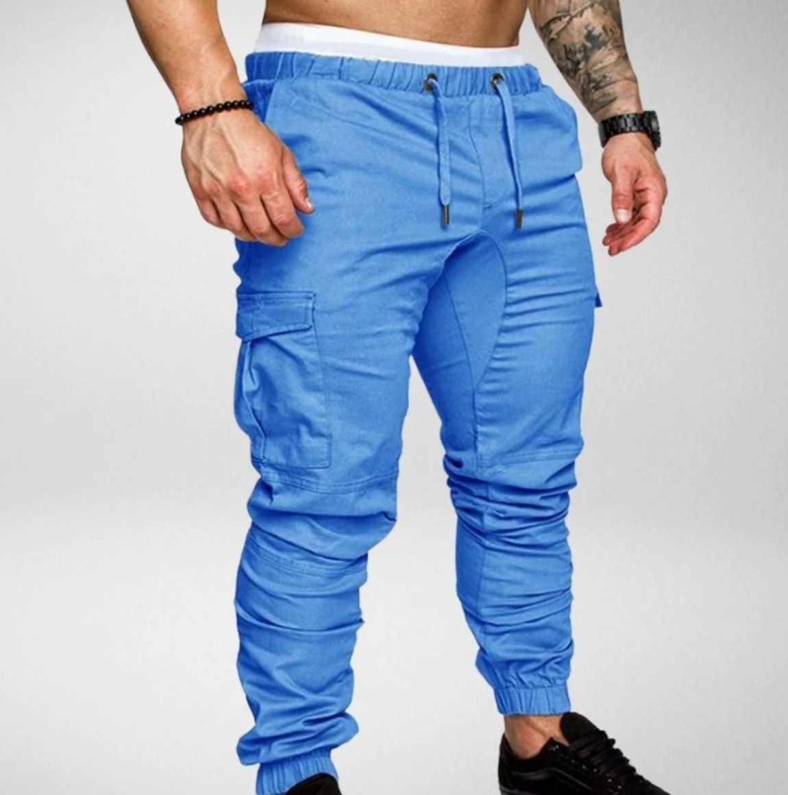 Stylische Stretchhose Mit Gummibund und Großen Taschen