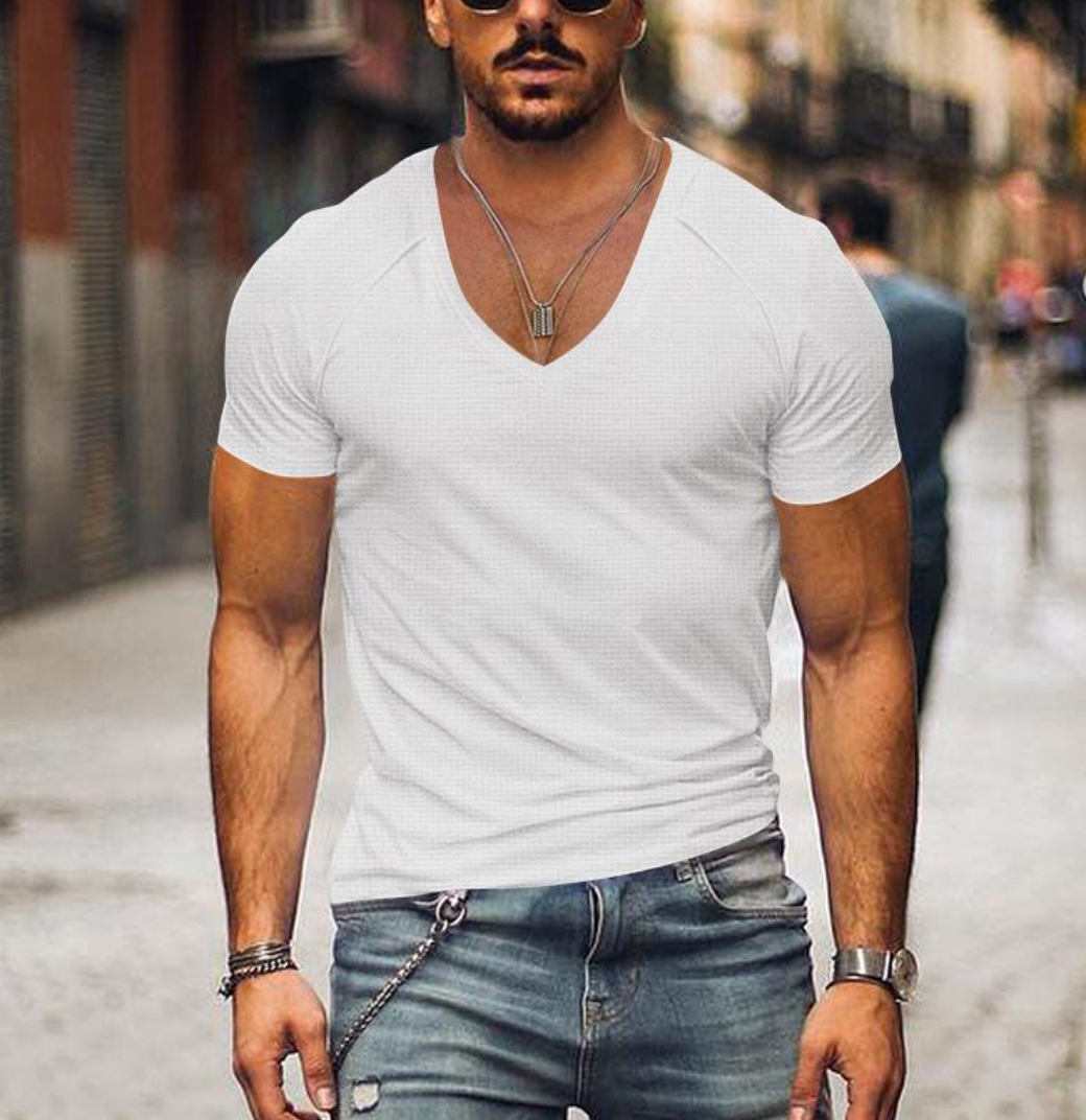 Herren T-Shirt Soft V-Ausschnitt Bequem