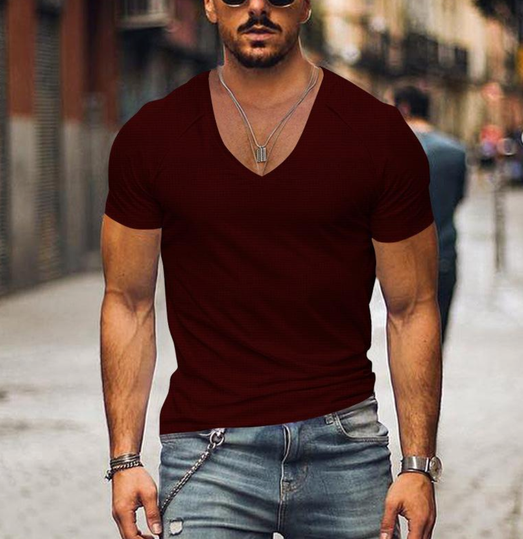 Herren T-Shirt Soft V-Ausschnitt Bequem