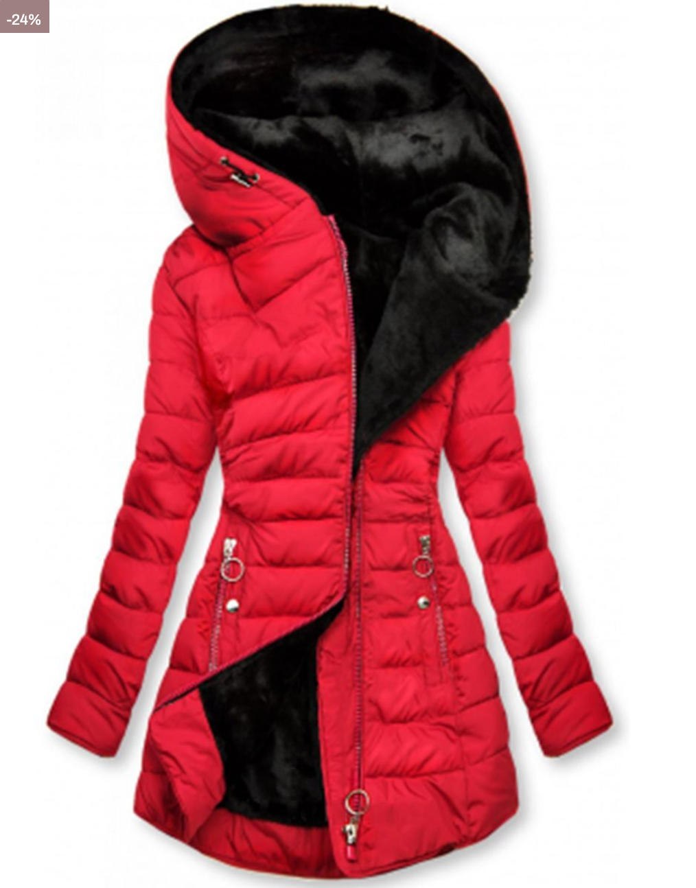 Gepolsterte Winterjacke mit Weichem Plüschfutter