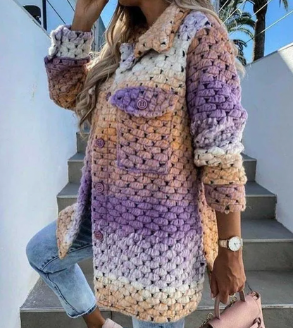 Bunte Regenbogenjacke Frauen Mantel