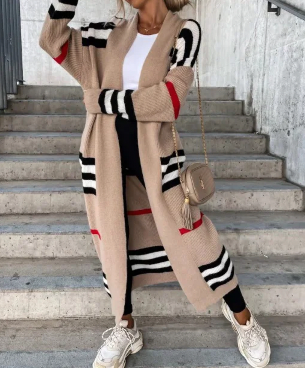 Stylischer Herbst-Cardigan Lang Mantel Damen - IdealeKleiden