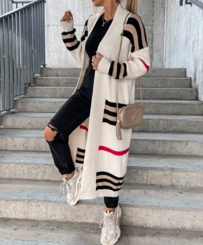 Stylischer Herbst-Cardigan Lang Mantel Damen