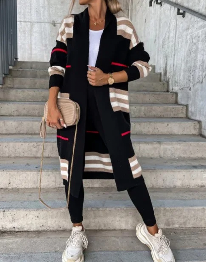 Stylischer Herbst-Cardigan Lang Mantel Damen